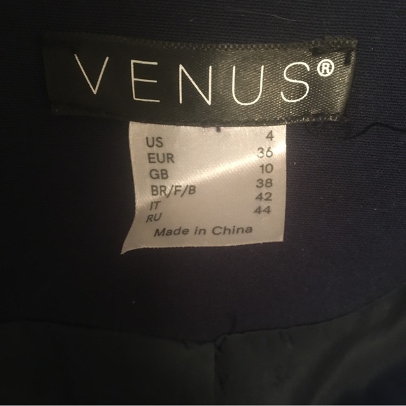 Venus Navy Chain Accent Peplum Jacket - Picture 4 of 6